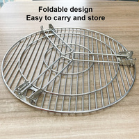 Grill de camping pliable en acier inoxydable, barbecue portable sur trépied, grill sans fumée pour la randonnée, le camping, les accessoires pour foyer extérieur
