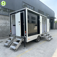 Remorque WC portable Goeasy, écologique, durable, avec roues de guidage, pour événements publics en extérieur