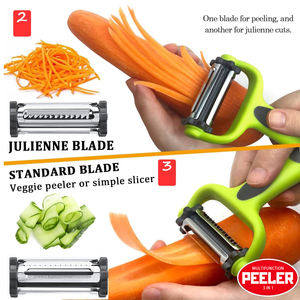 Nuevas Ideas de Productos: Utensilios de Cocina 3 en 1, Pelador de Patatas en Forma de Y, Rallador de Verduras, Rebanador de Frutas, Pelador de Zanahorias en Juliana - Product Image 3