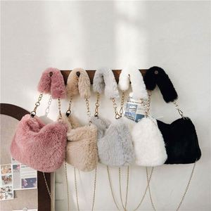 I-0659 Autumn/Winter Fashion Women's <b>Plush</b> Crossbody Bag Handbag with Detachable Shoulder Straps <b>Large</b> Capacity Zipper Closure - Product Image 2