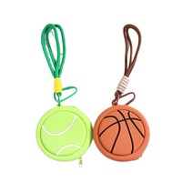 Porte-monnaie en silicone avec pendentif porte-clés, accessoire portable de dessin animé, sac de rangement pour câble de données et écouteurs, logo personnalisé