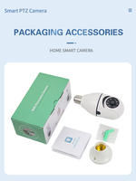 Maison intelligente sans fil Wifi caméra IP 360 degrés ampoule caméra de Surveillance cctv 1080P PTZ caméra vidéo panoramique