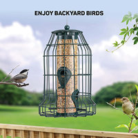 Mangeoire à oiseaux anti-écureuils suspendue en métal avec tube en PC, graines mélangées, distributeur automatique pour jardin
