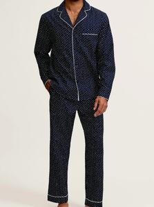 <span class=keywords><strong>Pyjama</strong></span> en tissu naturel à motif personnalisé, vêtements de nuit décontractés pour hommes, ensemble chemise et pantalon pour garçons, <span class=keywords><strong>pyjama</strong></span> en coton sergé à imprimé cœur pour hommes - Product Image 2
