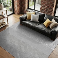 Modern Abstract Trendy Printing Polyester Faux Cashmere Braided Tufted Low Pile Rug Machine Washable Anti-Skid TPR Backing
