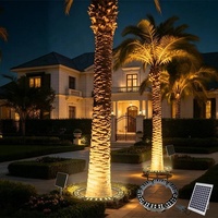 Projecteur solaire LED en forme de palmier, étanche IP65, allumage automatique du crépuscule à l'aube, pour éclairage extérieur de colonnes et piliers de jardin