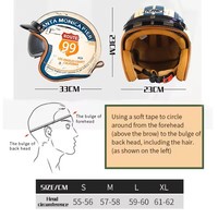 Casques de moto vintage à visage ouvert quatre saisons avec visière solaire, homologués DOT, casque de moto jet rétro, casques de sécurité à visage ouvert