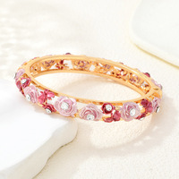 Bracelet en émail sculpté style chinois, incrusté de pierres précieuses ajourées, idéal pour les banquets et les cadeaux de fêtes - Meilleure vente