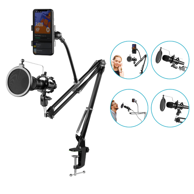 Excellent Quality Condenssr Microphone Stand Professional Studio with Scissor Arms