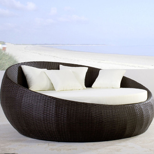 Jardín diseñado móvil al aire libre sol muebles de caña de mimbre, junto a la piscina sofá camas fabricantes - Product Image 2