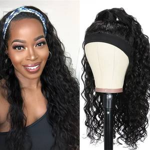 Venta al por mayor de pelucas con diadema extensiones de cabello ondulado al agua para mujeres negras diadema pelucas sintéticas pelucas de cabello humano extensiones de cabello - Product Image 2