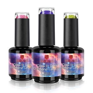 도매 개인 라벨 HEMA HPMA TPO UV 젤 매니큐어 글로우 다크 다이아몬드 고양이 눈 디자인 15ml 흡수 젤 병 포장 로고 - Product Image 3