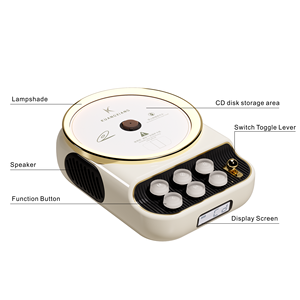 2025 dernier <span class=keywords><strong>lecteur</strong></span> de <span class=keywords><strong>CD</strong></span> rétro Portable 4-en-1 avec haut-parleur BT sans fil Radio FM lumière LED prise en charge de la carte TF multi-fonctionnalité - Product Image 5