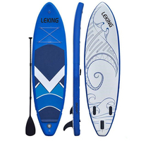 Planche de surf électrique à trois ailerons Costway SUP à double couche, 12 pieds, planche de paddle gonflable