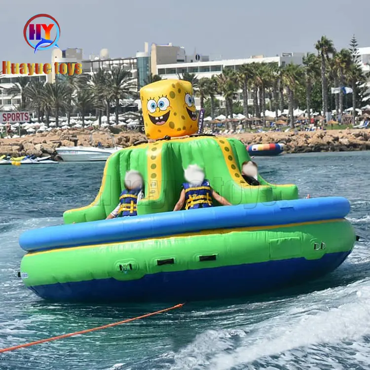SpongeBob 6 to 12 Seats Twister Water Sport Inflatable Spinning UFO Disco Boat Towable Sport Game