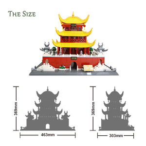 7211 yueyang tháp Trung Quốc xây dựng các điểm tham quan khối thiết lập trẻ em giáo dục lắp ráp xây dựng khối nhựa đồ chơi juguetes - Product Image 5