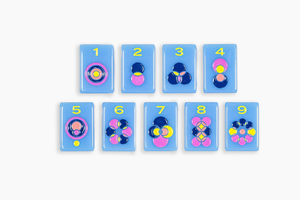 Plastic <b>Mahjong</b> Tiles <b>Set</b> Blue With Colorful Symbols Classic Style Portable For 4 Players Unisex Durable Playing Pieces - Product Image 2