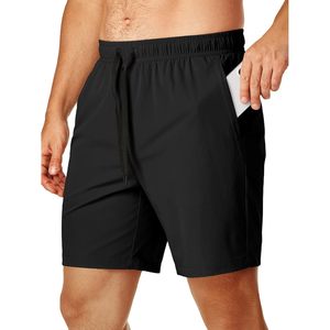 Pantalones cortos deportivos FOXA para hombre, de 7 pulgadas, con cordón, de secado rápido, con bolsillos con cremallera para entrenamiento en el gimnasio - Product Image 1