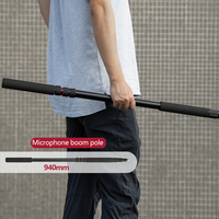 Support de microphone en aluminium extensible à trois sections de 2.5m