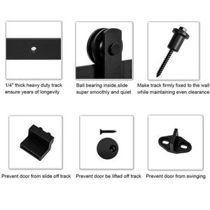 Trượt Barn cửa con lăn phần cứng nội thất phù hợp tầng hướng dẫn bằng gỗ ẩn Barn màn trập cửa phong cách phần cứng Kit bánh xe - Product Image 3