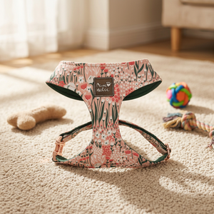 Comfortable Premium Cotton Floral Cat Harness <b>Dog</b> Harness Adjustable Small Breed Cute Design Buckle Closure for Cats and <b>Dogs</b> - Product Image 1