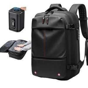 Unisex PU Anti-Theft Outdoor <b>Backpack</b> Large Capacity Multi-Function Zipper Vacuum Compression Business Waterproof Large Capacity - Product Image 4