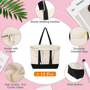 Sac en toile de coton réutilisable de haute qualité avec logo personnalisé imprimé en gros pour le shopping - Product Image 4