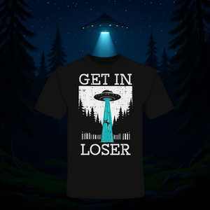 T-shirt Alien UFO Abduction pour hommes, femmes, garçons et filles - Fun Loser Get in Graphic pour enfants et adultes - Product Image 3