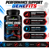 Capsules de renforcement de l'oxyde nitrique en marque privée avec L-Arginine AKG et L-Citrulline Malate pour les hommes et les femmes avant l'entraînement