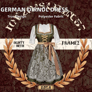 Autentico stile femminile tradizionale tedesco Oktoberfest Dirndl abiti da birra bavarese abiti da <span class=keywords><strong>cameriera</strong></span> autentici costumi tedeschi Oktoberfest - Product Image 2