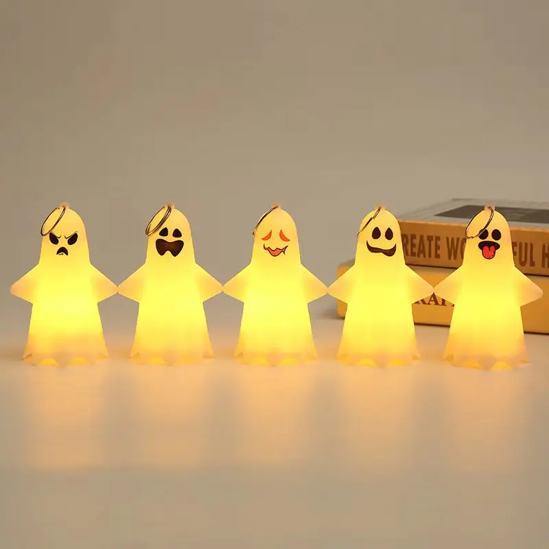 Decoraciones de Halloween LED vela electrónica luz colgante fantasma fiesta vestir adornos brillantes accesorios lámpara hogar Bar Decoración