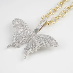 2024 decorazioni a farfalla ciondolo da donna in oro placcato bronzo zirconio collana farfalla gioielli per donna