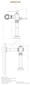 Robinet <span class=keywords><strong>de</strong></span> chasse d'eau à pression douce avec temporisation et <span class=keywords><strong>coude</strong></span> - Product Image 5