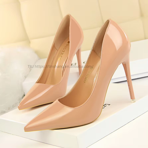 Women's Patent Leather Stiletto Pumps Black Pointed Toe High Heels on Formal Shoes for Office Party Wedding With Comfo - Product Image 4