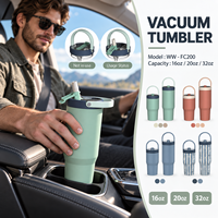 Gobelet isotherme sport personnalisé en acier inoxydable de 16, 20, 32 oz avec paille amovible, 100 % anti-fuite, pour voyage, avec logo