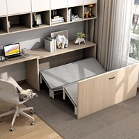 Lit d'étude moderne, simple et rétractable, pliable, multifonctionnel, bibliothèque de bureau intégrée, armoire, lit à panneau invisible mural