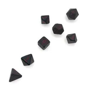 New Font Black Dices Dnd Polyhedral Trpg Colored Multi Colors Custom 7pcs Per Set Plastic Dices Set