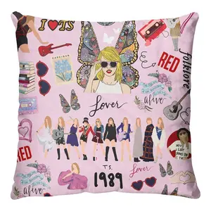 Capa de travesseiro personalizada com fotos Taylor Merch 16x16in 18x18 polegadas, fronha com estampa dupla lateral para decoração de casa