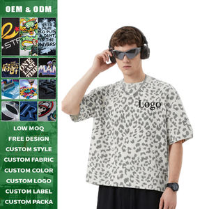 เสื้อยืดผู้ชายผ้าฝ้ายถักน้ำหนัก 285 กรัม แขนสั้น ลายสาดสี แห้งเร็ว ระบายอากาศได้ดี ซับเหงื่อ ทรงโอเวอร์ไซส์ สไตล์สตรีทแวร์ลำลอง - Product Image 2