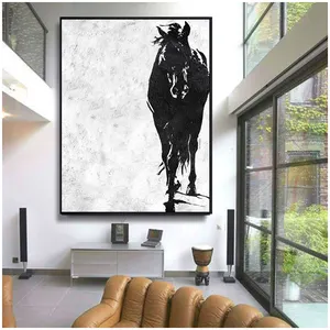 Abstracte Paardenolieverfschilderijen Op Canvas Groot Formaat Dieren Muurkunst Voor Woonkamer Decor Handgemaakt Canvas Muurkunst