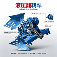 Charrue réversible hydraulique tractée par tracteur 1LF-427, 4 socs, en acier allié résistant à l'usure, pour labour profond, 80-120 CV