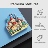 Imán de Resina 3D del Ayuntamiento de Tallinn, Estonia, Recuerdo Turístico Hecho a Mano, Regalo de Viaje Colorido, Coleccionable, Decoración para el Hogar