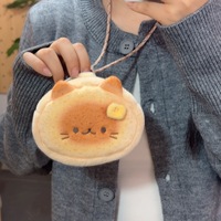 Dompet koin kucing kucing tas selempang leher gantung tas penyimpanan tas kartu Headphone kisi kucing Siam