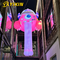 Décoration gonflable lumineuse géante pour toit de bâtiment, monstre de dessin animé à un œil, mascotte gonflable géante pour exposition