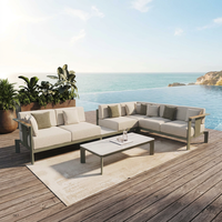 Modernes Hotel Outdoor-Garten-Sofa-Set Aluminiumrahmen Kombinations-Sofa-Set für Innenhof, Terrasse, Strand