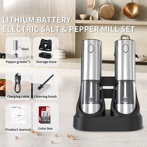 MUYI Molinillo Eléctrico Ajustable de <span class=keywords><strong>Sal</strong></span> y Pimienta para Cocina, Molinillo de Pimienta Recargable, Juego Automático de Molinillo de <span class=keywords><strong>Sal</strong></span> y Pimienta - Product Image 4