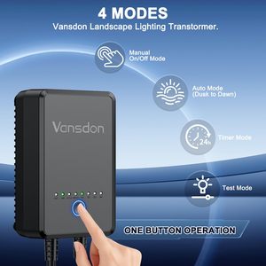 Transformateur paysager basse <span class=keywords><strong>tension</strong></span> 60W, résistant aux intempéries, 120V AC vers 12V DC, pour éclairage extérieur de jardin et allées, avec minuterie - Product Image 3