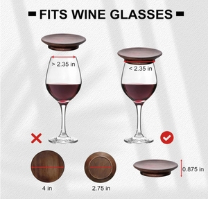 Mộc Mạc gỗ gụ gỗ rượu vang thủy tinh Topper trang trại món khai vị tấm và uống cup Covers Bar phụ kiện - Product Image 4