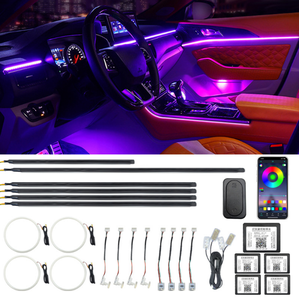 Universele Veranderende Kleur LED Auto-interieur Sfeerverlichting APP Dubbele Besturing Geen-afschakelbare Bedrading - Product Image 1