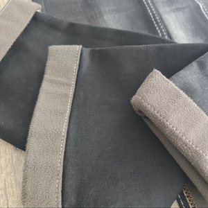 Esquilado Volver Flocado Acabado Único Diseño de ropa Textil Estiramiento Confort Marrón Negro Tela de mezclilla - Product Image 3